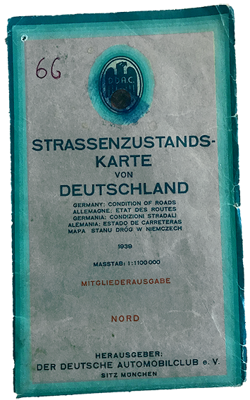 Straßenkarte Deutschland 1939